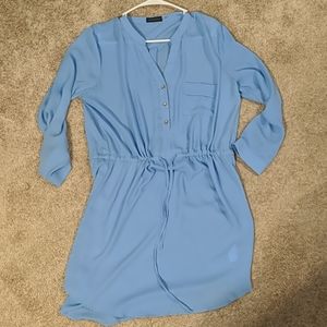 Light blue chiffon shirt dress